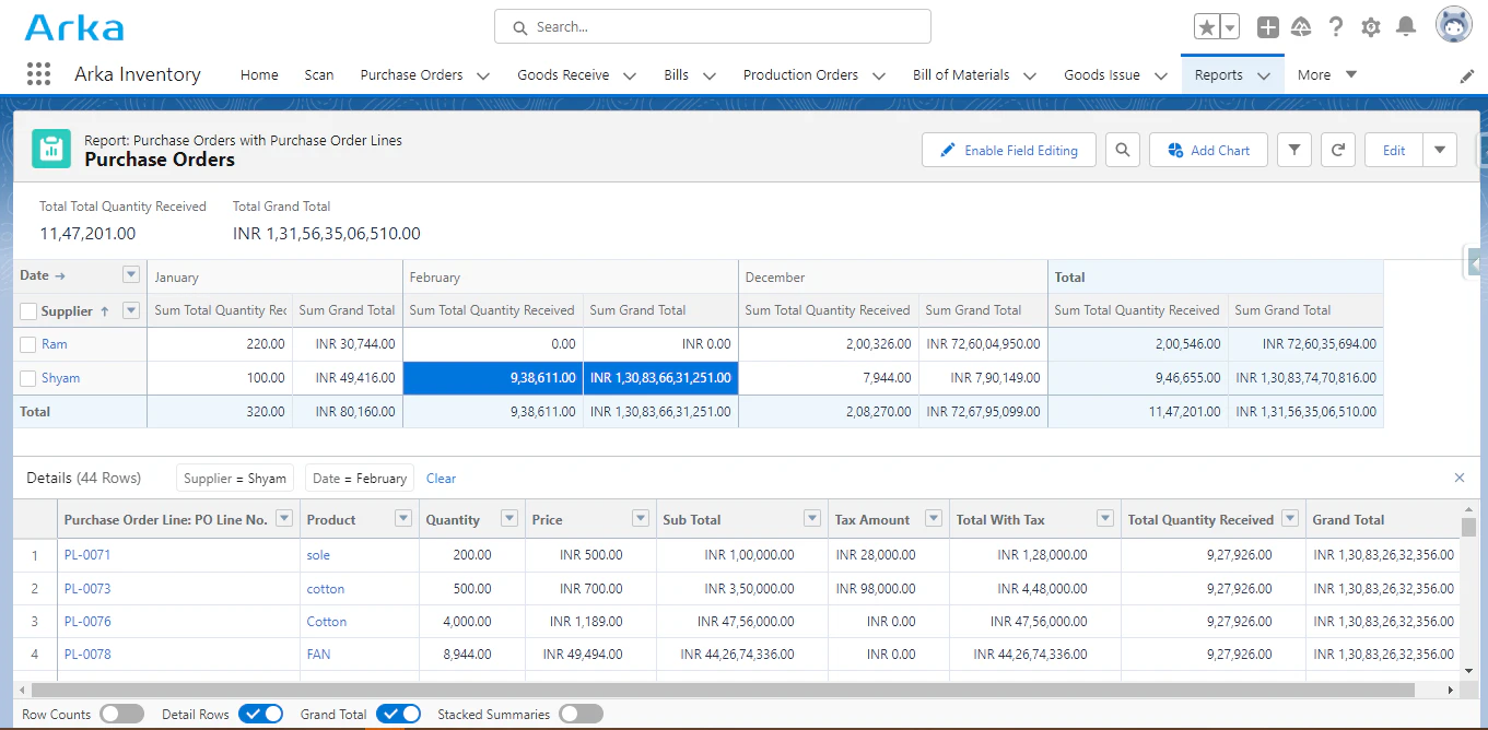 screenshot of Arka Inventory